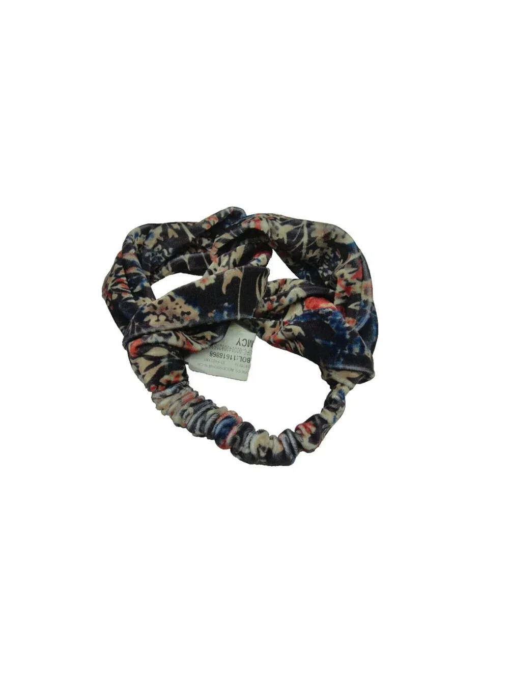 Lot of 2 Lucky Brand Top Knot Elastic Headband Floral / black